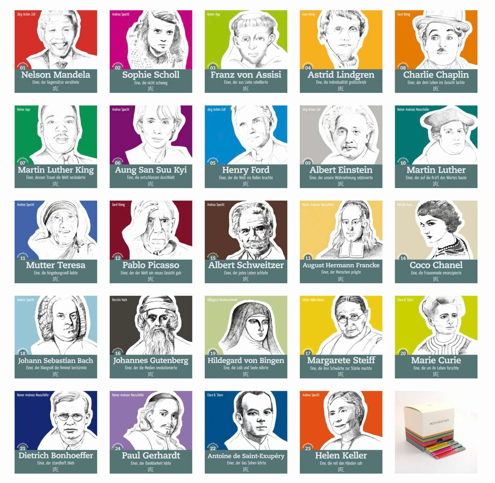 Abbildungen von 24 Biografien