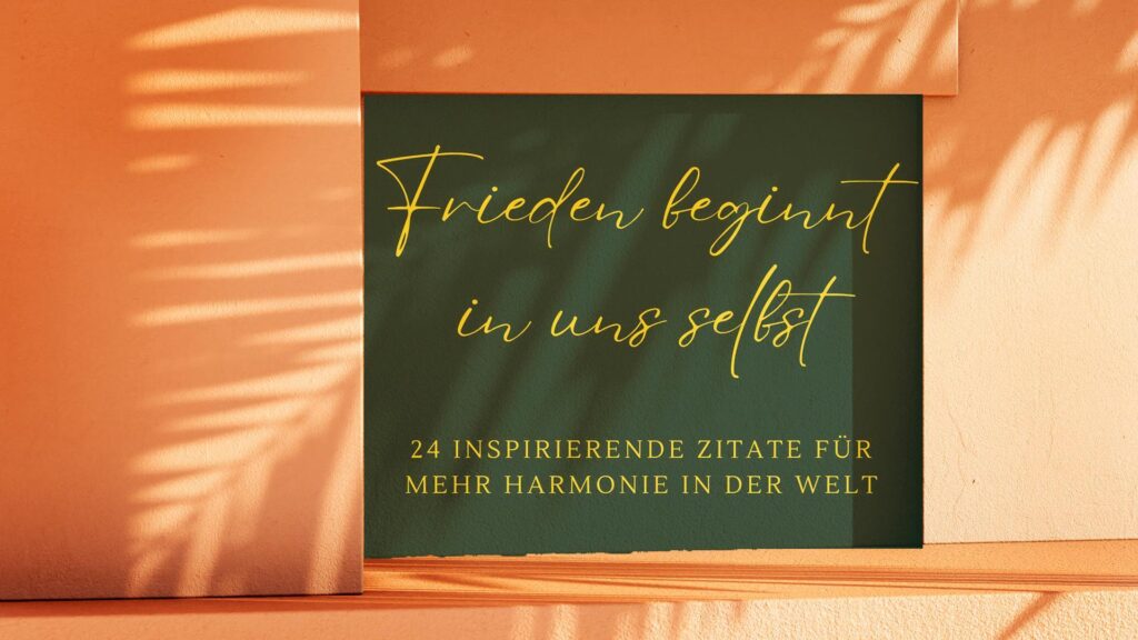 Foto einer Wand mit dem Titel Friedenszitate